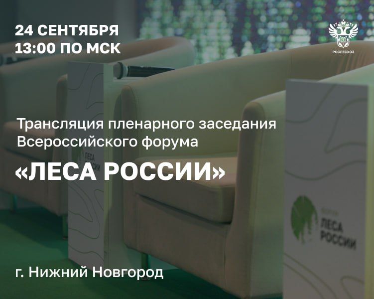 Трансляция пленарного заседания Всероссийского форума «Леса России» начнется 24 сентября в 13.00 по мск